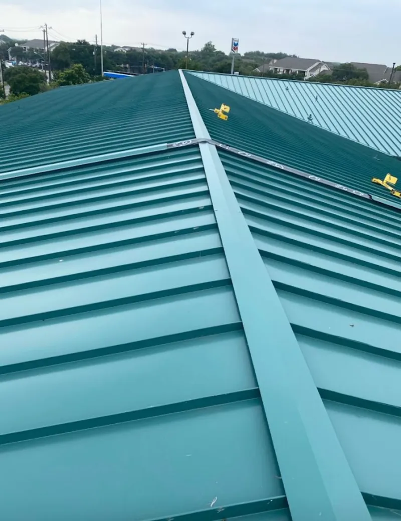 Green commercial metal roof ridge and valley for Metal Roof Repair in Kaiminani